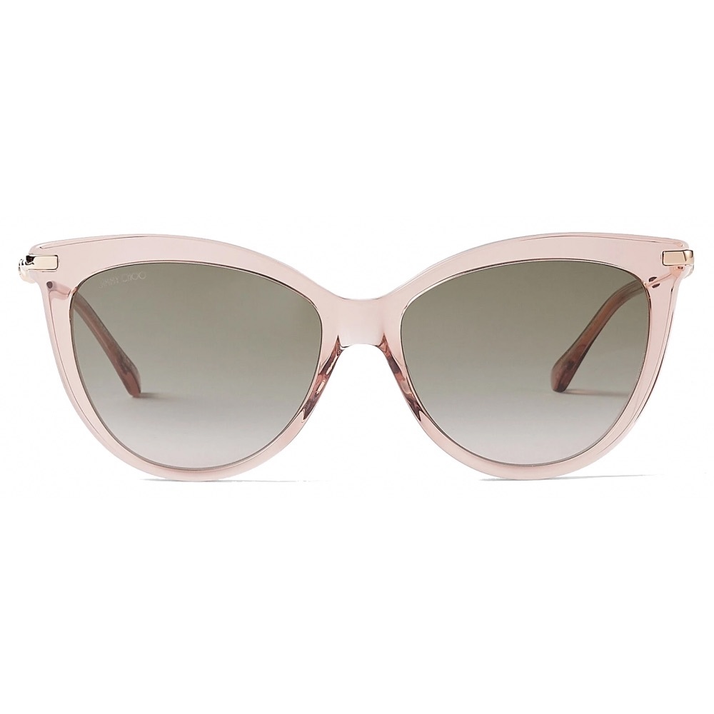 Jimmy Choo - Tinsley 56mm - Nude Pink Copper Gold Cat Eye Sunglasses Pearls